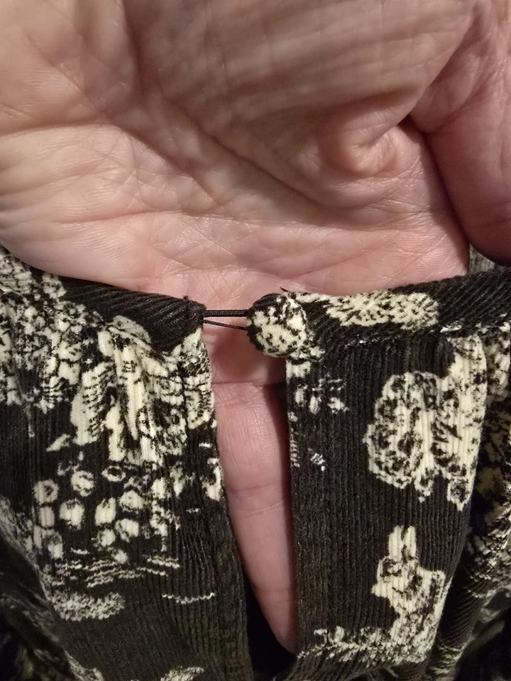 Universal Thread Corduroy Mini Dress Black Charcoal Floral Side Pockets - Image 4 of 4