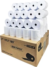 3 Inch 1-Ply X 165' Paper [50 Rolls - 1 Case] - Bond Kitchen Printer Paper (55GS