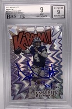 Dak Prescott Signed Inscribed Dallas Cowboys Kaboom Card BGS 9 auto