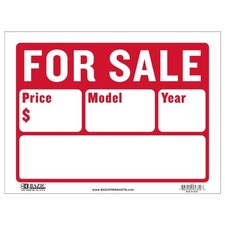 BAZIC 12" X 16" For Sale Sign for Car and Auto Sales 2-Line 
