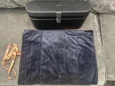 Dyson Airwrap Leather Storage Case Black Box Purple Stitching And Travel Pouch