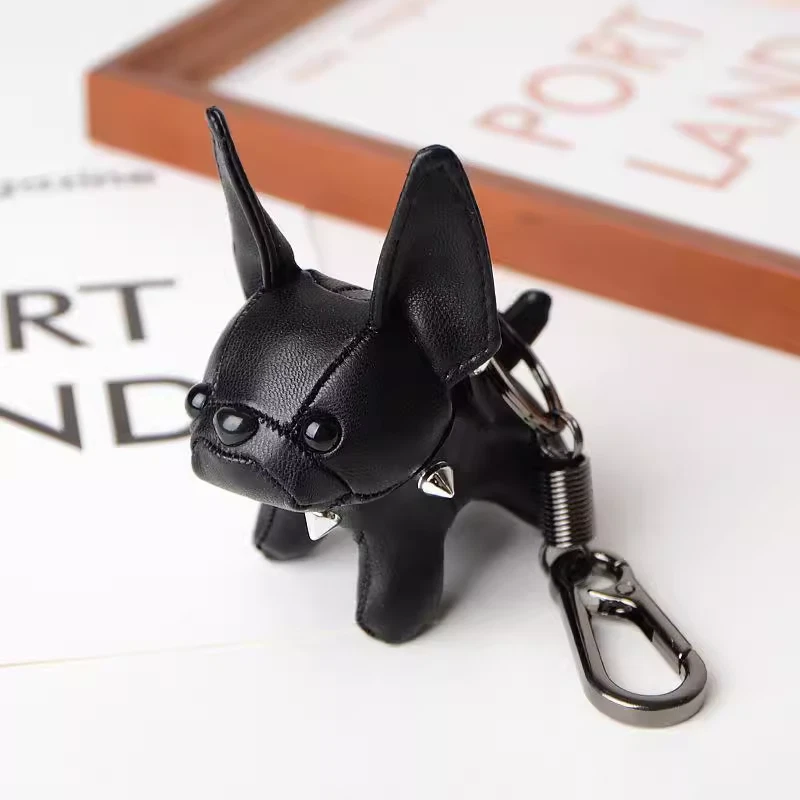 Chaveiro fofo buldogue francês bolsa de cachorro pingente de berloque de carro adorável presente de cachorro L34cm - Imagem 3 de 4