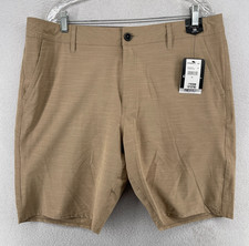 ONEILL Shorts Mens 38 Locked Slub Hybrid 10" Hyperdry Walking Chino Beige NEW