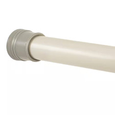 Neverrust 52 In. to 86 In. Aluminum Adjustable Tension Shower Rod in Brushed Nic