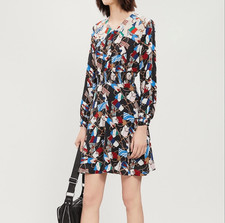 Sandro Indar Flag Print Dress