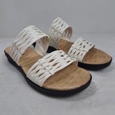 Easy Street Comfort Wave Women's Agata Two Strap Slide Sandals White Size 6 N