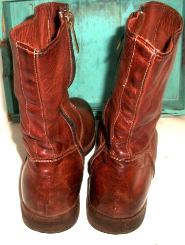 Vintage Pantafola d'Oro Italian Luxury Handmade Aged-Leather Flat Boots 37M 7M - Picture 7 of 10