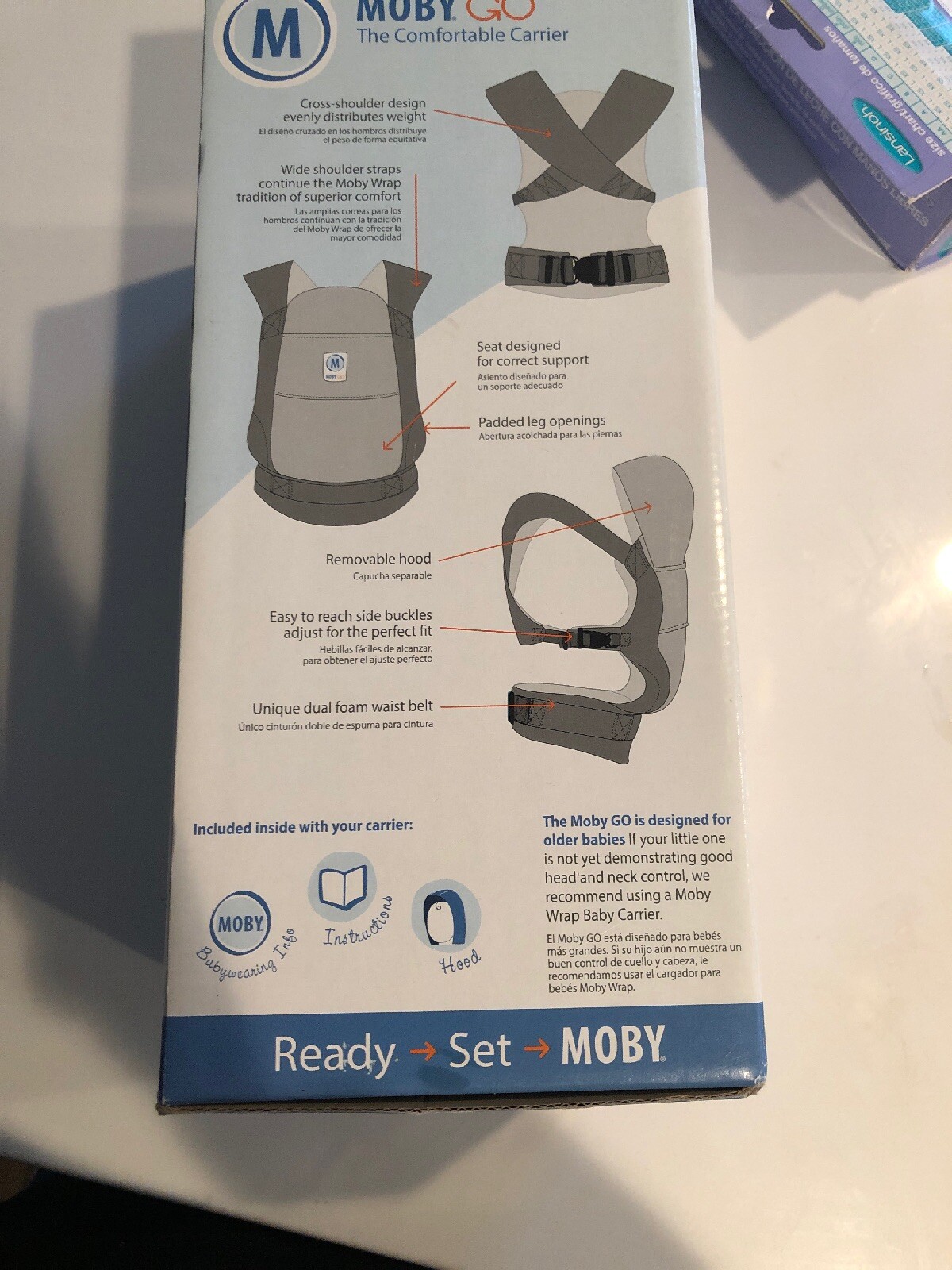 NEW in the Box - Moby Go Baby Carrier Gray Wrap
