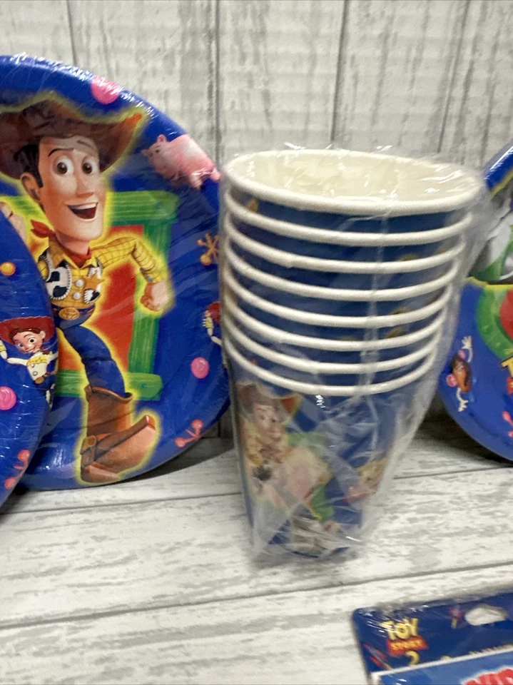 Feliz Cumpleaños Toy Story Paquete de 2 Fiesta Sellado Cumpleaños Lote Woody Buzz Niño Niña Foto 3 de 4