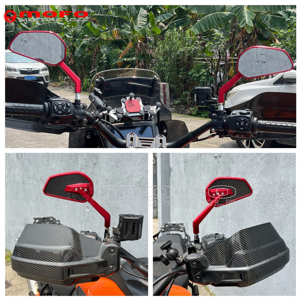 Espejos retrovisores laterales rojos izquierdo y derecho para Harley-Davidson Low Rider S FXLR/S Foto 3 de 4