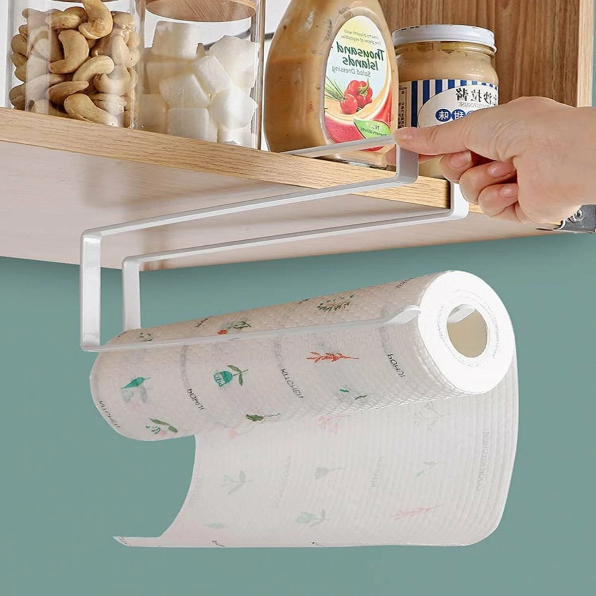 Kitchen Paper Towel Holder Under Cabinet Hanging Paper Towel Rack Roll  Holder A1