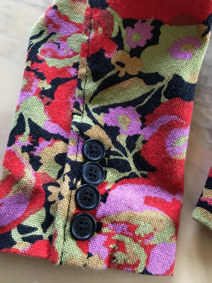 Isaac Mizrahi Size Large Colorful Jacket Orange  Green Yellow Black Purple - Image 2 of 4