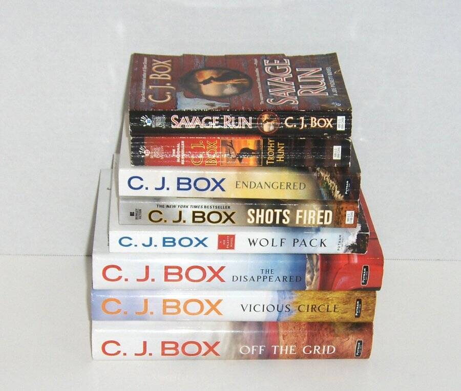 Lot of 8 C.J. Box Joe Pickett Thrillers Wolf Pack Endangered Off The