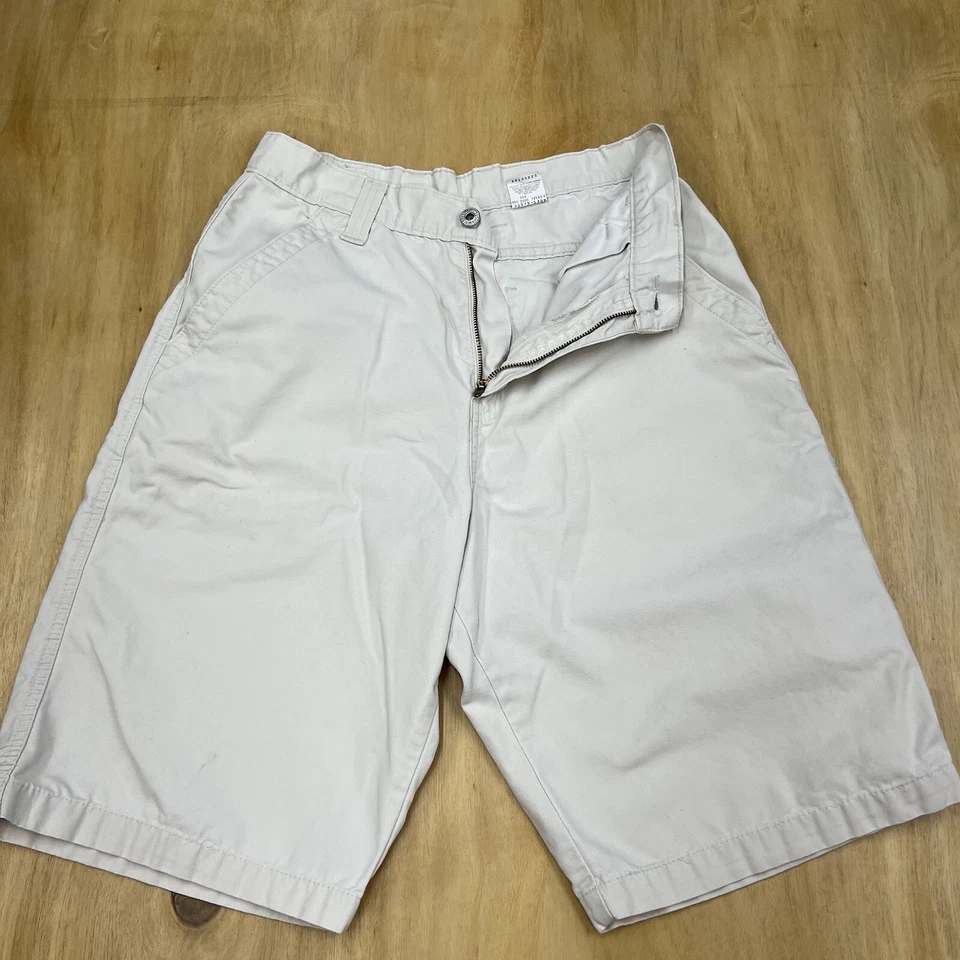 Pantalones Cortos De Colección Levi’s Mujer 29x12 Rojo Tab 579 Algodón Blanco Y2K Retro Deadstock Foto 2 de 4