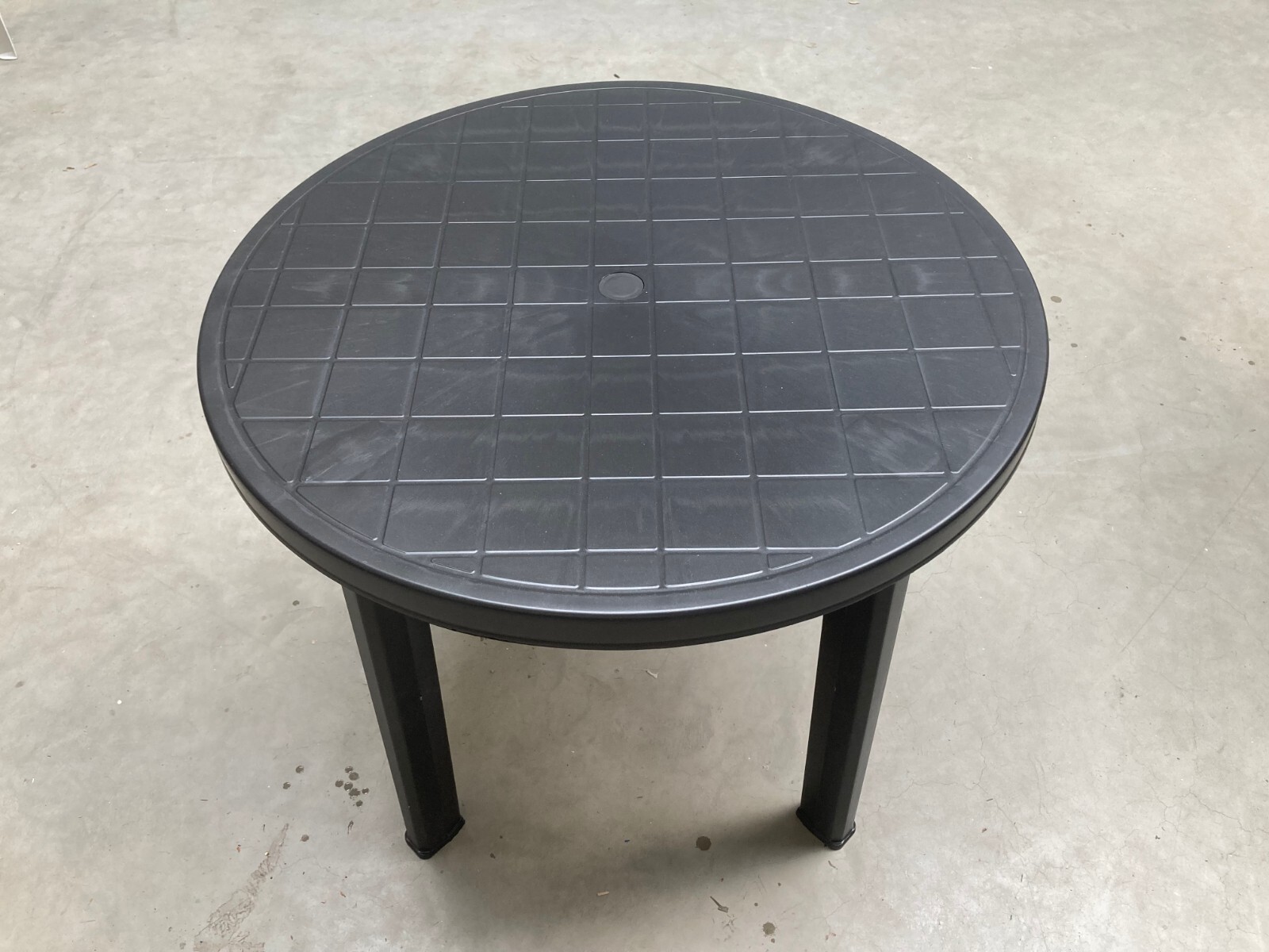 Gartentisch Balkontisch Esstisch RUND Ø90cm Kunststoff Anthrazit Garten Terrasse