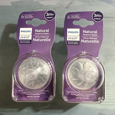 Philips Avent Natural Response Baby Bottle Nipples Flow 4, 4pk, 3M+