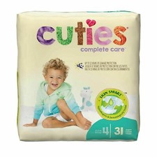 Cuties Baby Diaper Size 4, 22 to 37 lbs. CR4001 - 31 Ct