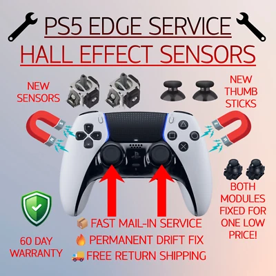SONY PS5 DualSense EDGE Stick Drift Repair Upgrade Service 2x GULIKIT TMR HALL EFFECT