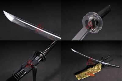  40.6'' handmade full tang Buddha tsuba katana sword folded steel clay tempered