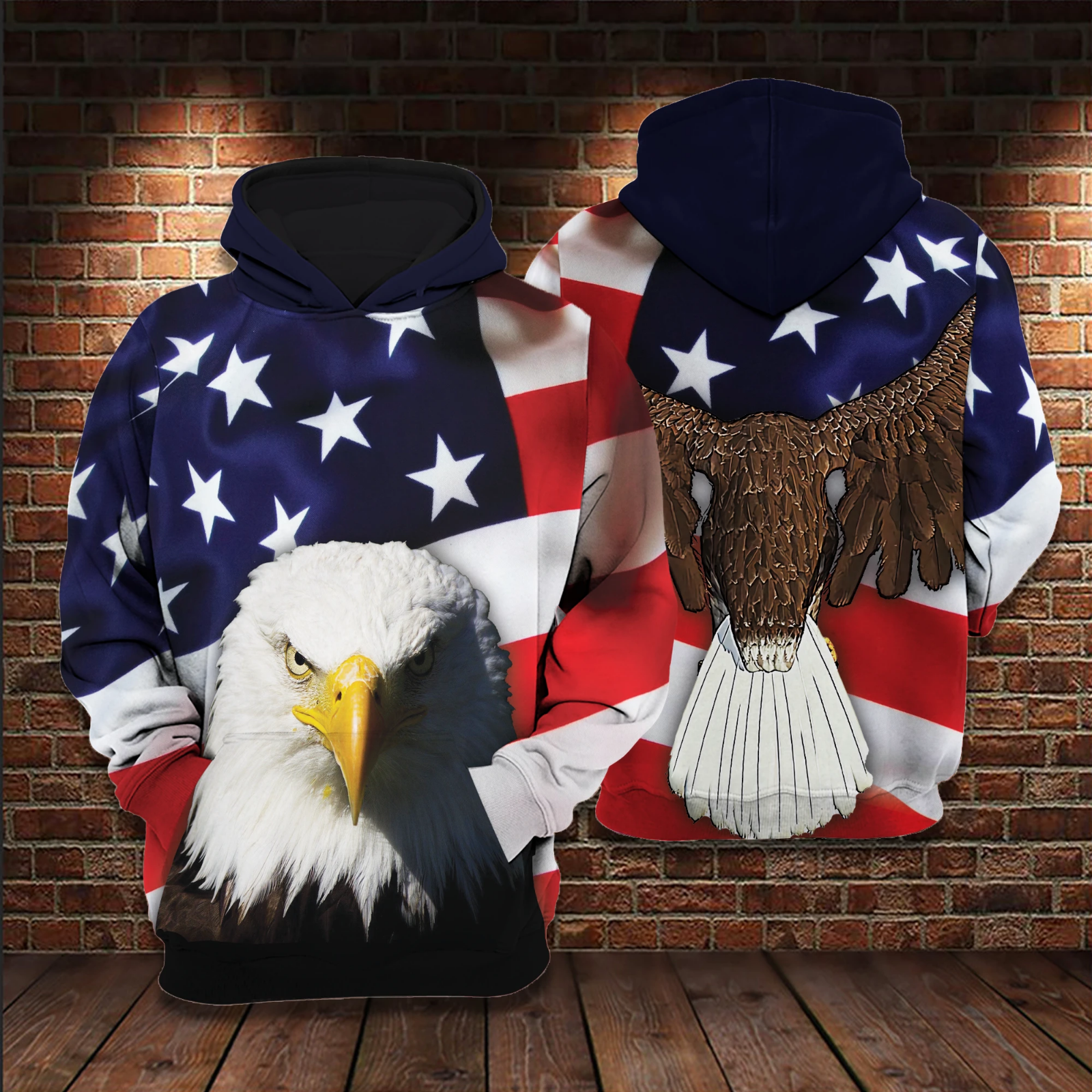 American Eagle Hoodie 3D Long Sleeve Size S-5XL All Over Printed Washable |  eBay