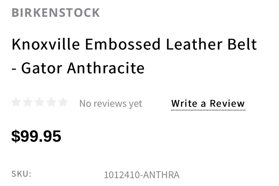 Birkenstock belt “Knoxville Gator”Anthracite Black Leather  display picture 3
