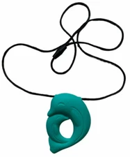 Lil Jumbl Baby Teether Mommy and Baby Dolphin Pendant PT009 Turquoise