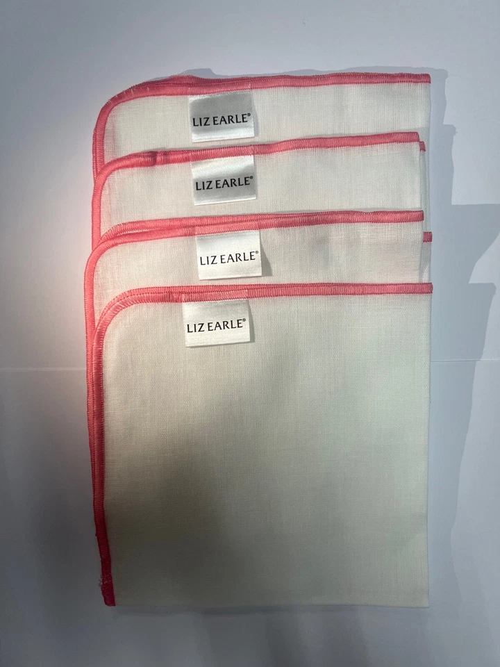 Liz Earle 4 Pink Pure Cotton Cloths