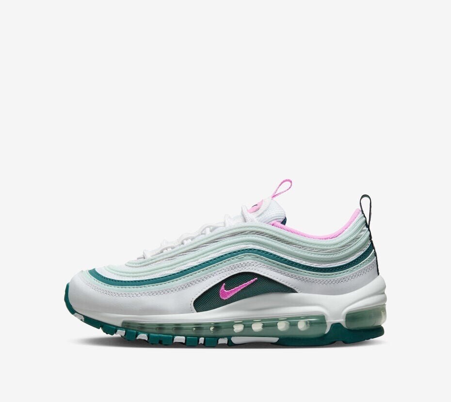 Nike air max 97 white teal and pink youth Girls