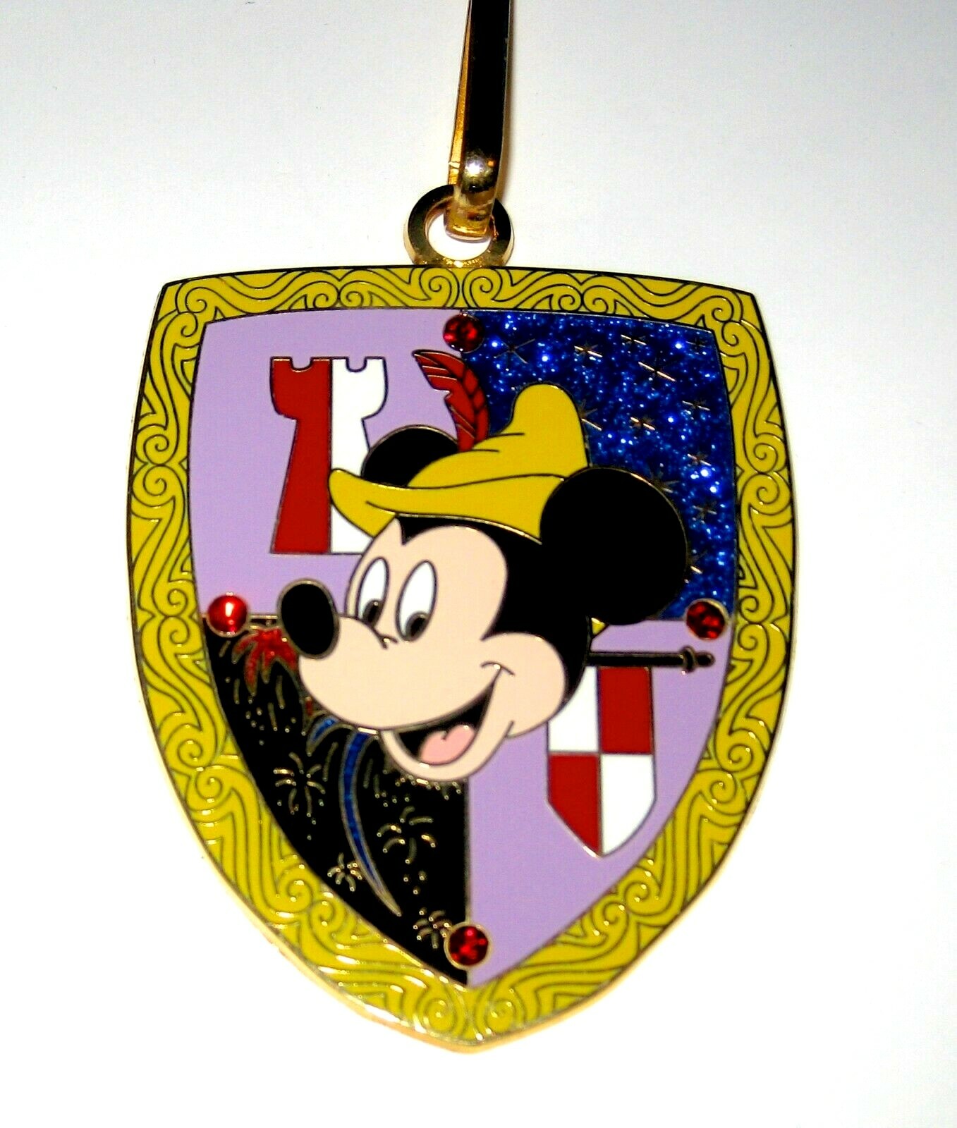 LE 500 Disney Pin LANYARD ✿ Mickey Mouse Heroes Crest Shield Lanyard+Medallion