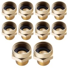 Female Garden Hose Adapter, 3/4" FH x 1/2" MIP 1/2" SWT Brass 10 Pack