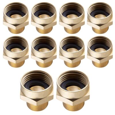 Female Garden Hose Adapter, 3/4'' FH x 1/2'' MIP (1/2'' SWT) Brass 10 Pack