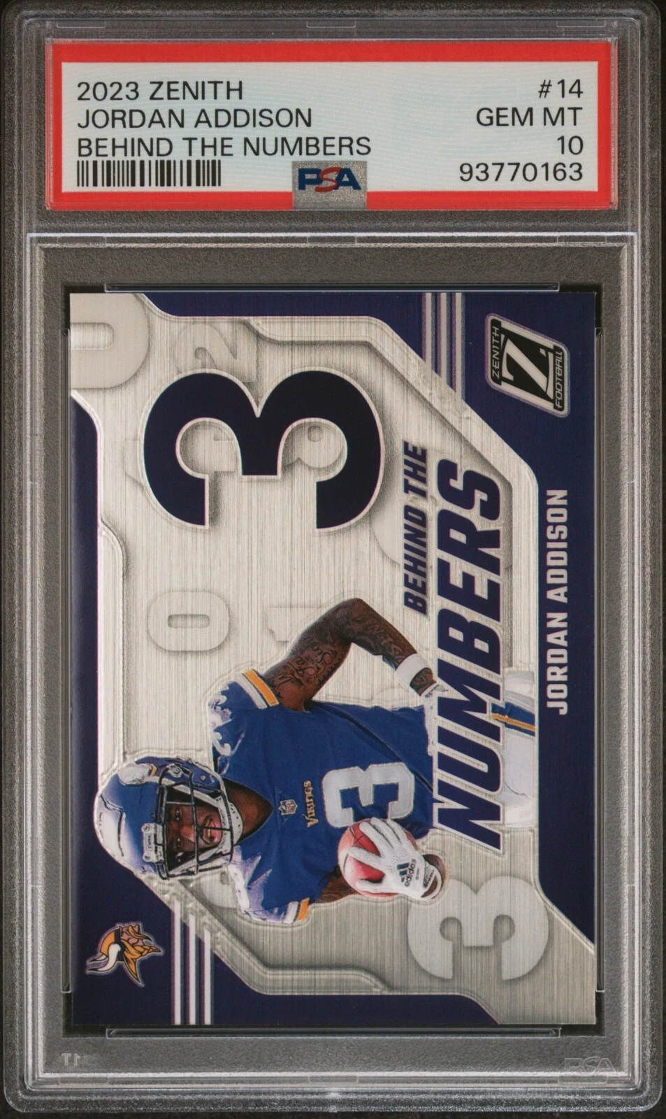 Jordan Addison Panini Zenith Behind the Numbers #14 Base