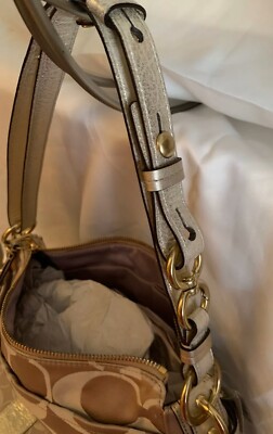 Coach 16429 Colette Light pale Khaki Gold Shoulder Handbag W