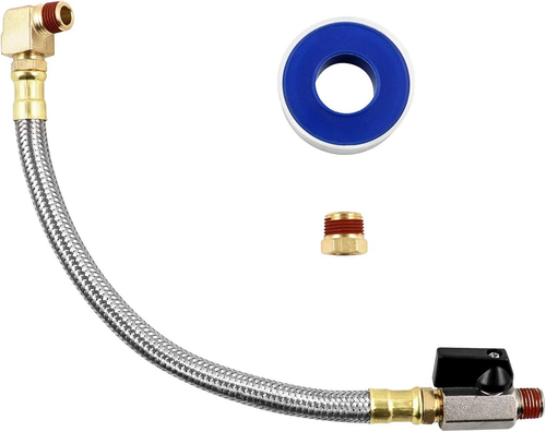QWORK Extended Tank Drain Valve Assembly Kit for Air Compressor, Including 10 In - Afbeelding 7 van 12