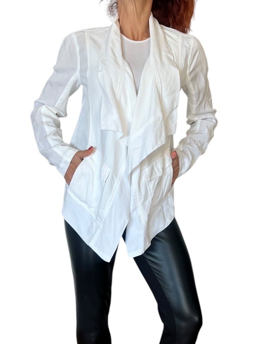 SPLENDID WHITE OPEN DRAPE CARGO JACKET WHITE LYOC… - image 2