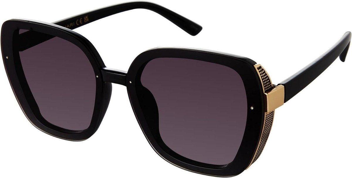 Tahari TH893 black oversized square gradient lenses sunglasses brand new Tahari TH904 OX Oversize Square Sunglasses Shiny Black Frame  main image 4