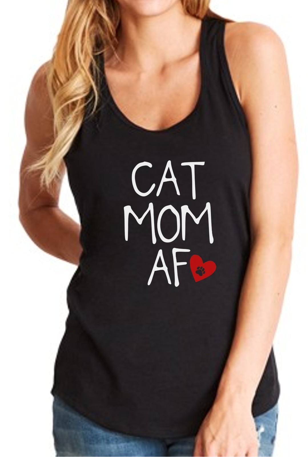 Tank Top Cat Mom AF #2 Shirt Cat Lover Gift Crazy Cat Lady Fur Mama Christmas-image