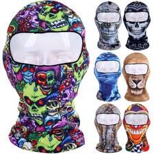 Ghosts Skull Print Balaclava Full Face Mask UV Protection Sun Hood for Men Women