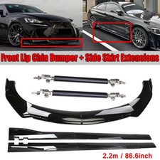 Glossy Black Car Front Bumper Lip Spoiler 86.6 Side Skirt Splitter Universal