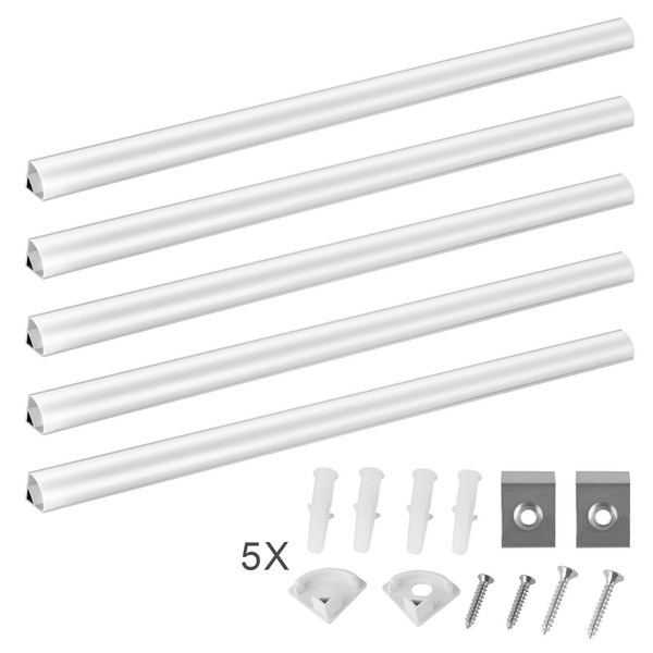 5× 1M Led Profil Aluprofil Alu Schiene Leiste Profile FüR Led-Streifen Eloxiert-image