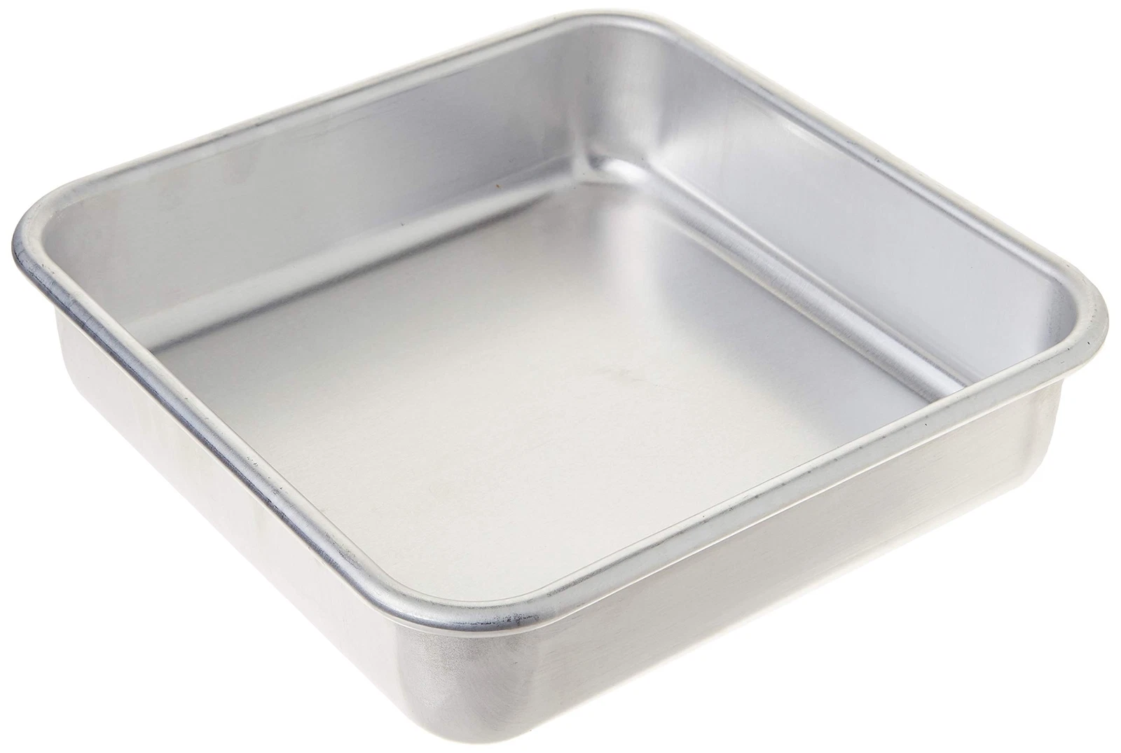 8x8 Inch Natural Aluminum Baking Pan with Steel Rim for Even Cooking