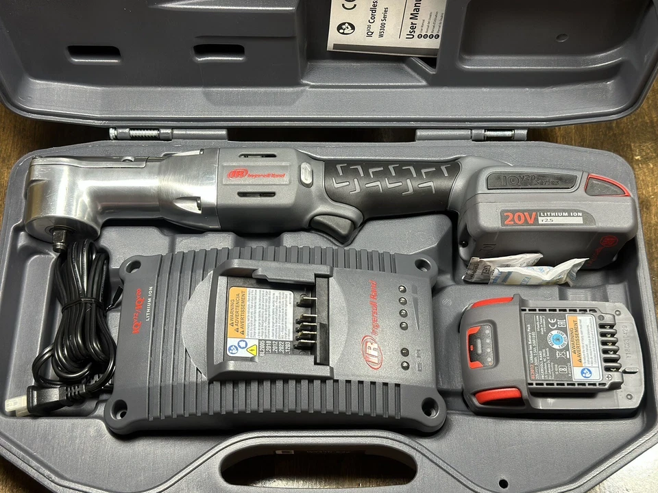 Ingersoll Rand 5330 20V 3/8 Cordless Right Angle Tool, Charger And 2 Batteries. - Image 2 of 4