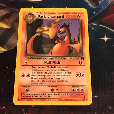 Dark Charizard ~ 21/82 ~ Non-Holo ~ TEAM ROCKET ~ HEAVY PLAY