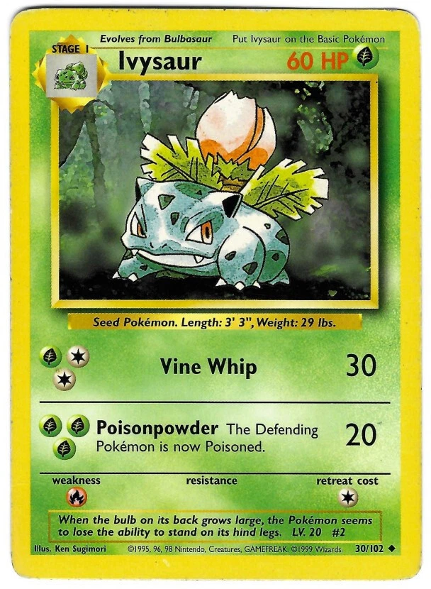 25+ Ivysaur 030/102 Base Set (Shadowless) for sale | Updated Oct 2026