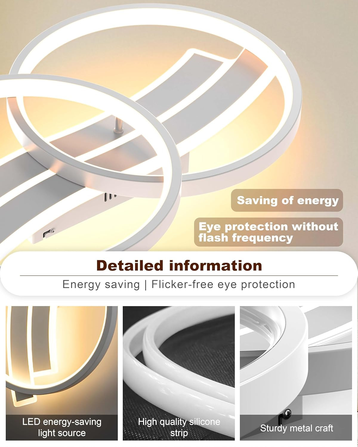 Lampada Soffitto LED Dimmerabile: Sicurezza e Risparmio Casa - 4