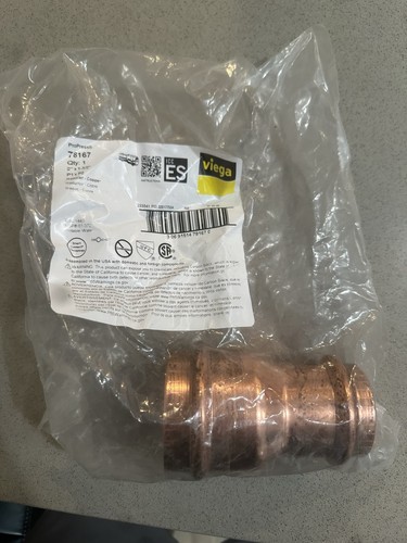 Viega ProPress 78167 Copper Reducer 2" x 1-1/2" ZeroLead  (1)