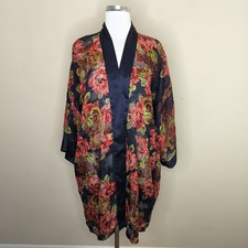 Vintage Victoria's Secret Floral Sheer Robe No Belt One Size PocketsGold Label