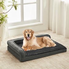 Orthopedic Dog Beds for Large Dogs 40x28 inch, L Shape Waterproof Dog Bed wit...