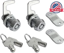 Cerradura Cam Tubular 5/8 pulgada ,2Pcs Con Gancho Y 4llaves De Llaves Similares