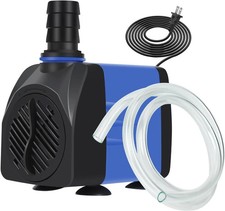 Fountain Pump, 480 GPH Submersible Water Pump with 5 Ft Tubing, for Aquarium Fis